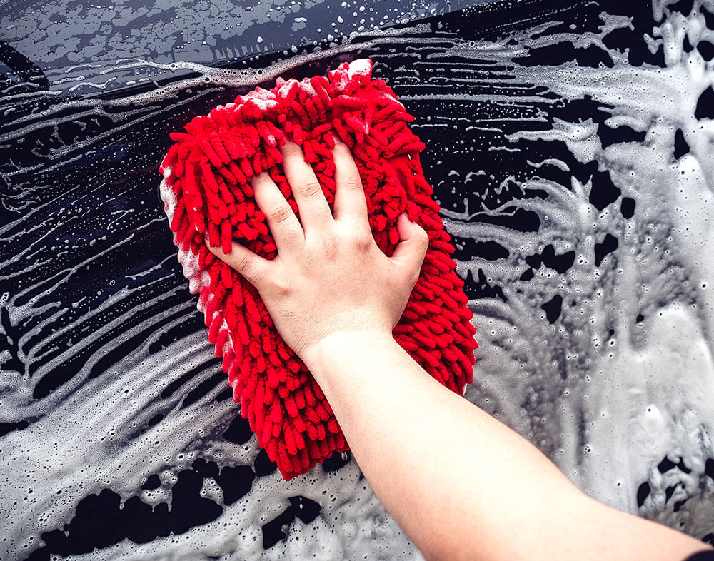 Maxshine Mixed Color White & Black Microfiber Wash Mitt for Car Detailing,  Home Window Cleaning